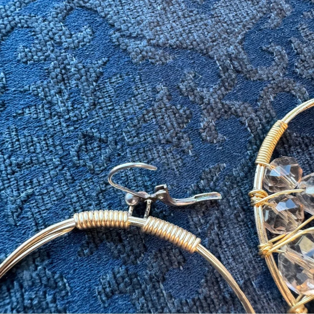 Rory Ashton beaded hoop earrings boutique brand latch closure earrings - Picture 10 of 11